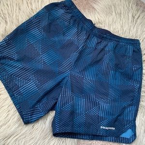 Patagonia Blue Printed Lightweight Running Shorts